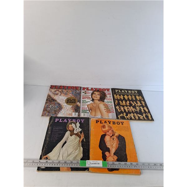 (5) Vintage Playboy Magazines