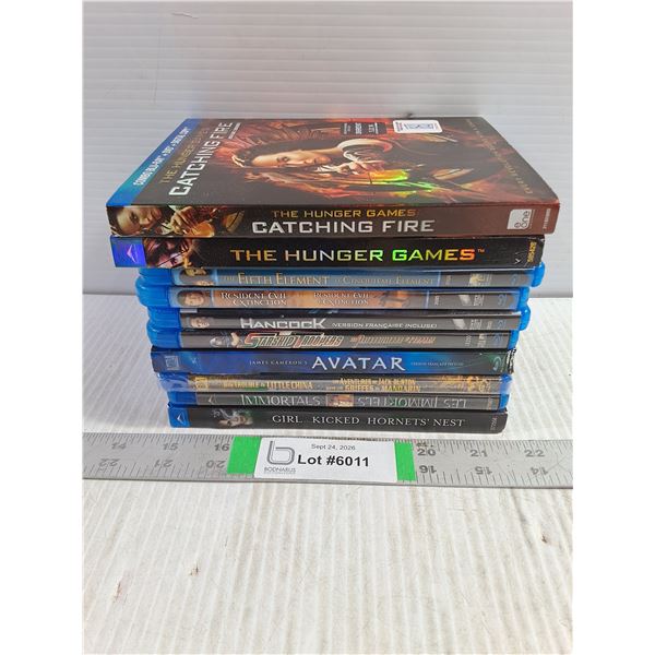 (10) Blu-Ray Movies-Avatar,Immortals,The Hunger Games,Starship Troopers and more