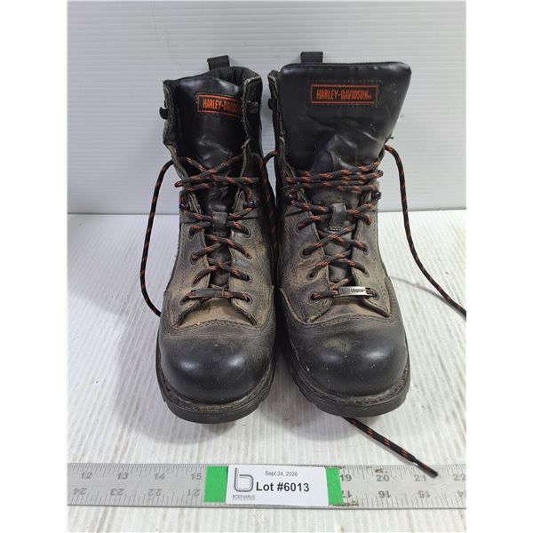 Pair of Harley-Davidson Lace-Up Motorcycle Boots-Size 9.5