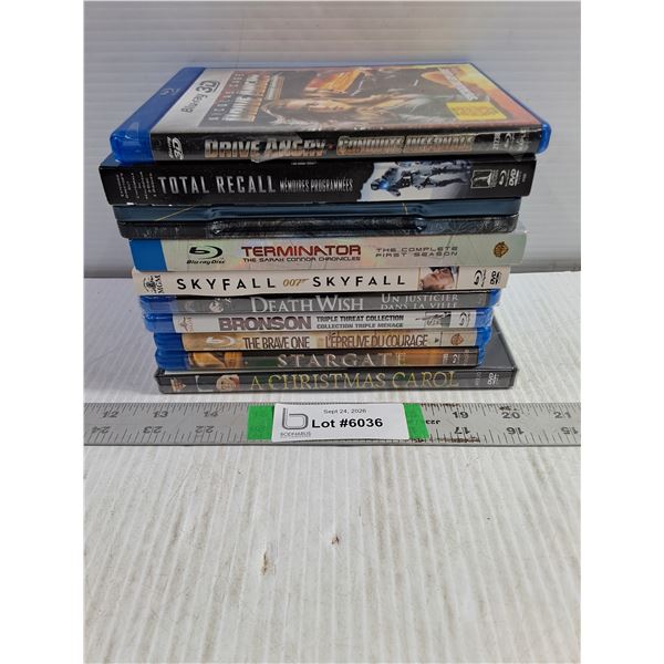 (9) Blu-Ray,(1) DVD-Total Recall,Stargate,Death Wish Collection,Total Recall and more