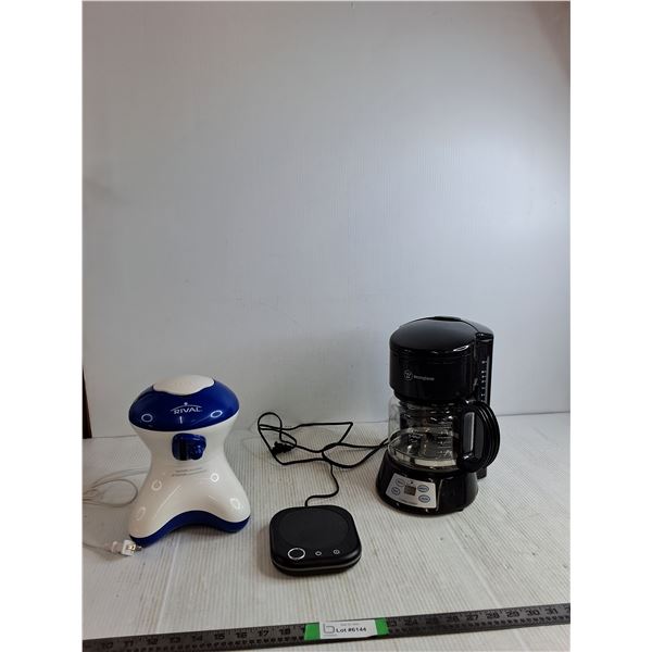 Rival Ice Shaver (powers on), Westinghouse Coffee Maker, Misc