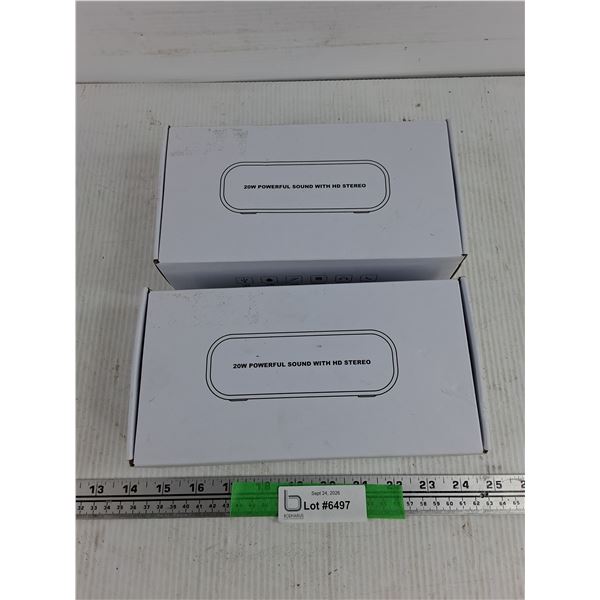 (2) 20W Powerful Sound w/HD Stereo Portable Speakers - New