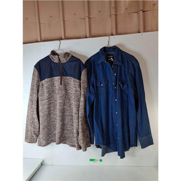Men's Sweater & Denim Shirt (Tall)- Both XL