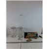 Image 1 : (2) Glassware Jars with Spout Ports, Spouts, (1) Roadpal Emergency Car Air Compressor Untested As-Is