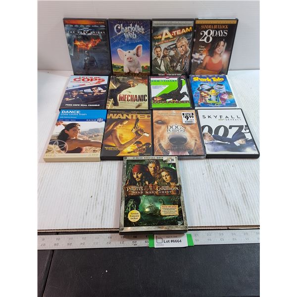 (13) Movie DVDs - Pirates of the Caribbean, Charlotte's Web, Zoolander
