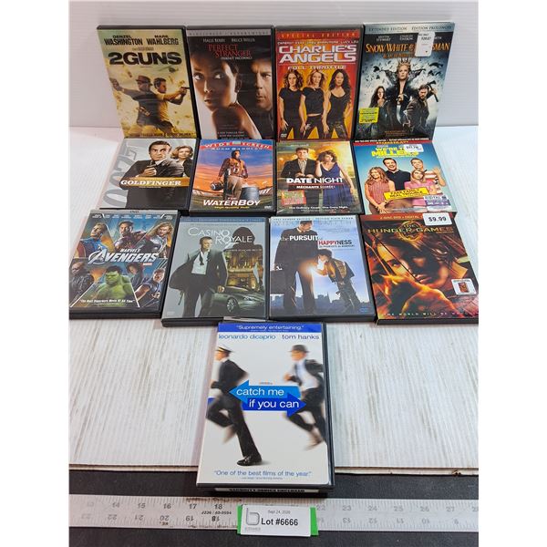(13) Movie DVDs - Avengers, Hunger Games, 2Guns