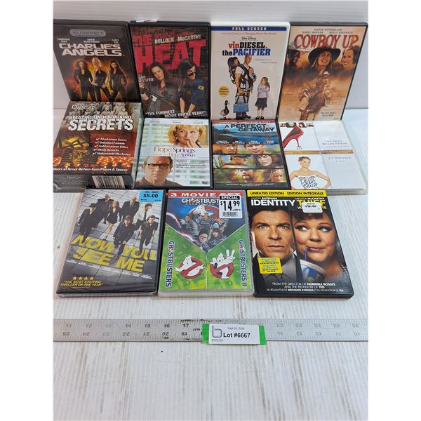 (11) Movie DVDs - Identity Thief, Readers Digest, The Heat