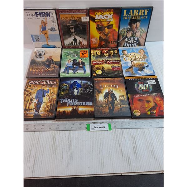 (12) Movie DVDs - Pirates Of The Carribean, I Am Legend, Transformers