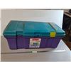 Image 1 : Plastic Tote- As Is, Christmas Lights- Power On & Decor- Can't Ship