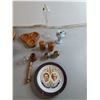 Image 2 : Wooden Salt & Pepper Shakers, Milk Glass Mugs, Glass Candy Dish, Misc.