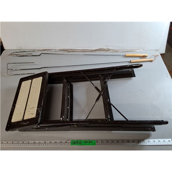 Hot Dog Roasting Sticks 40.5" & Metal Step Stool 13" x 22" x 24"- Can't Ship