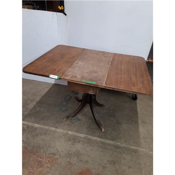 * Vintage Wooden Drop-Leaf Dining Table - Cannot Ship