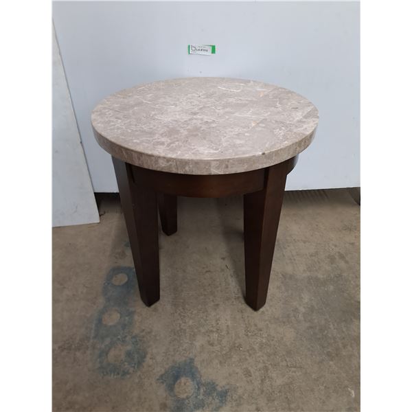 * Stone Top Side Table - 22" Diameter x 22.5" High - Cannot Ship