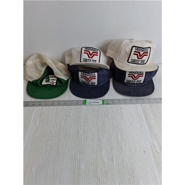 (4) Vintage Versatile Sanpback Hats and (1) Robinson/Alamo Dist.