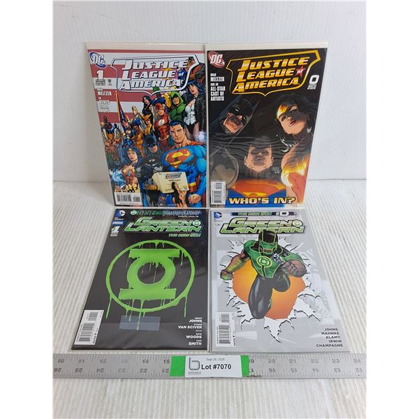 (2) Justice League,(2) Green Lantern Comic Books-0 Issue and First Issues