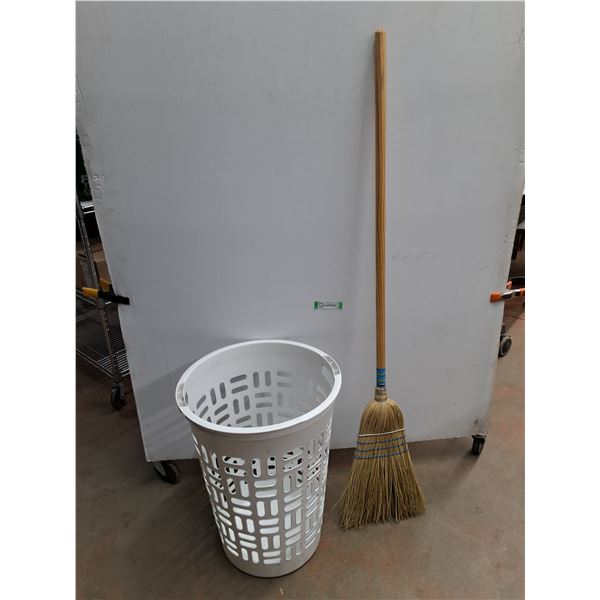 * Laundry Hamper & HD Corn Broom - Cannot Ship