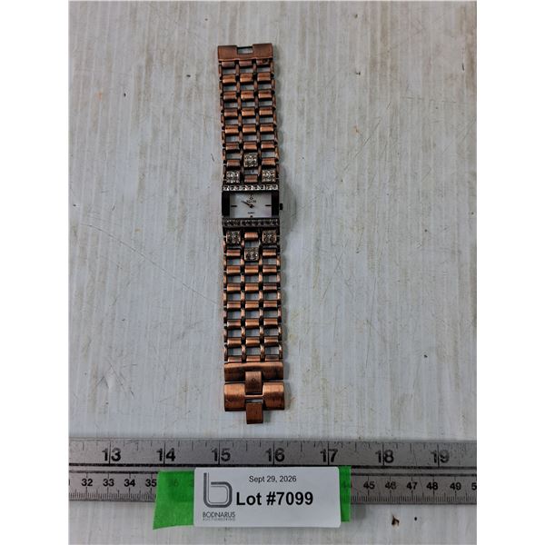 Equss Quartz Watch, Copper Toned with Mother of Pearl Face Working