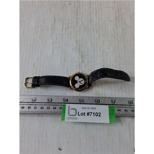 Times Mickey Mouse Disney Watch, Black Band, Works