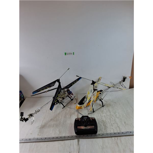 (2) RC Helicopters with Remote Controller All Untested As-Is