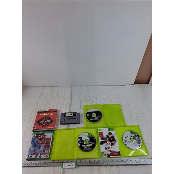 (5) XBox Games, COD4 & MW3, NHL 11, Redfall Upgrade, NBA 22, SNES PGA Tour 96