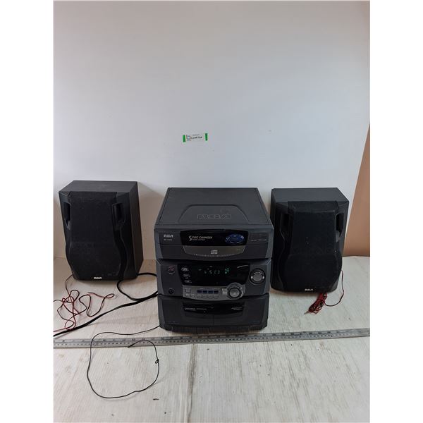 RCA 5 Disc Changer Audio System Works + Speakers