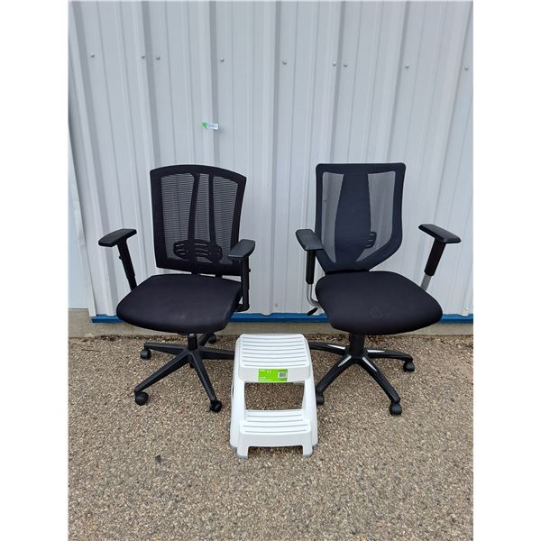 ~Office Chairs with Wheels and Step Stool 43" Tall No Shipping