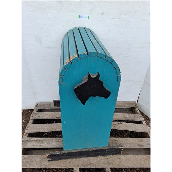 ***Blue Wooden Saddle Stand No Shipping