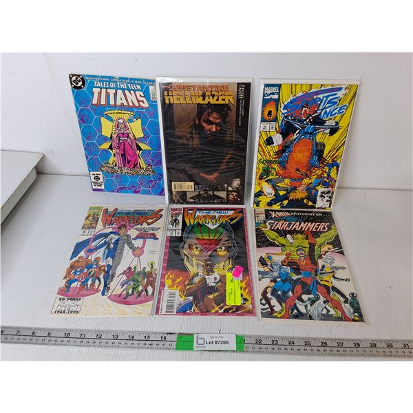 (6) Comics- The New Warriors, Teen Titans, Starjammers, Misc.
