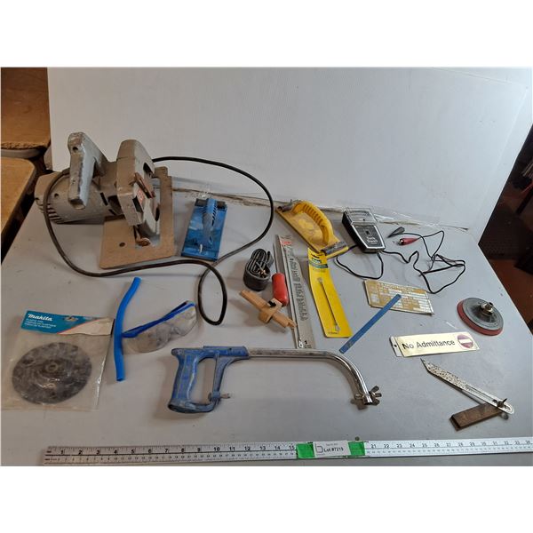 Tachometer/Dwell Angle Meter, Circular Saw- Powers On, Rod Saw Blades, Misc. Can't Ship
