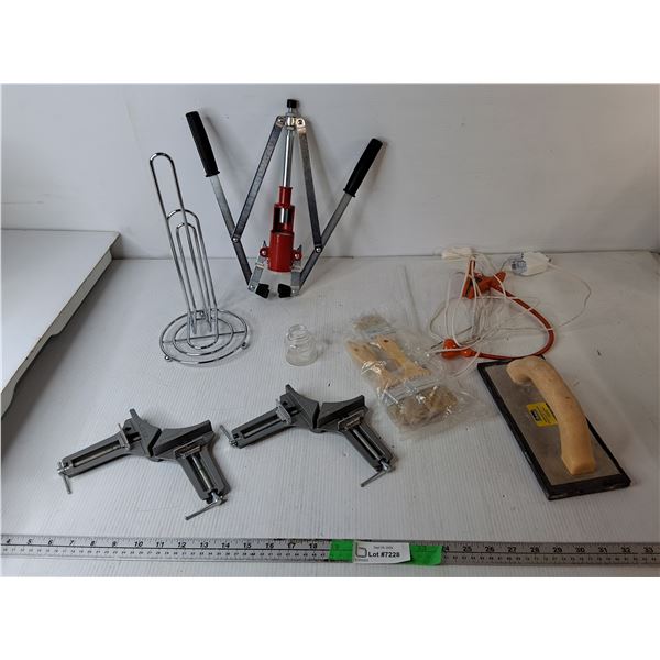 Wine Corker, Corner Clamps, Paint Brushes, Misc.