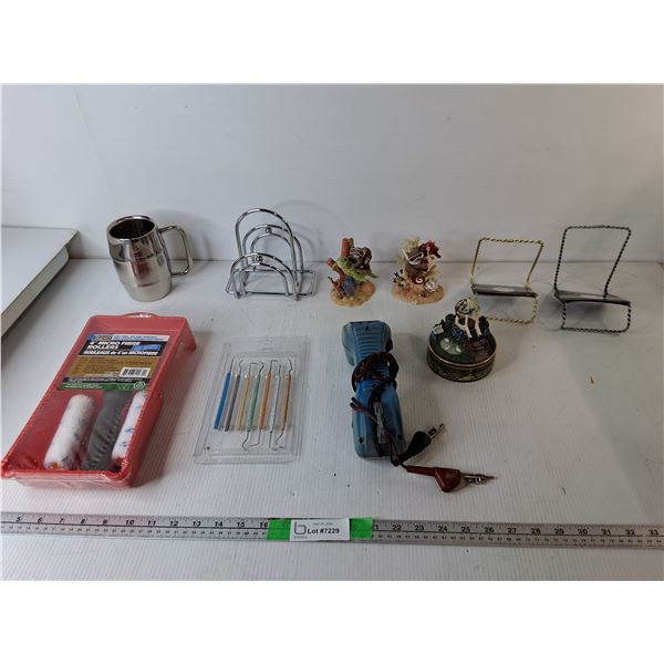 Lineman's Test Set, Ceramic Figurines, Plate Easels, Misc.