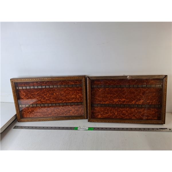 (2) Wooden Spoon Display Cases 19" x 12" x 2"