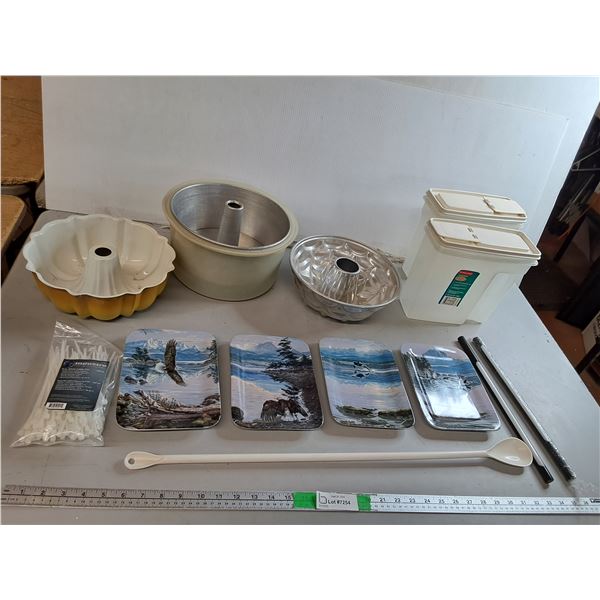 Cake Pans, Decorative Plates, Cable Ties, Misc.