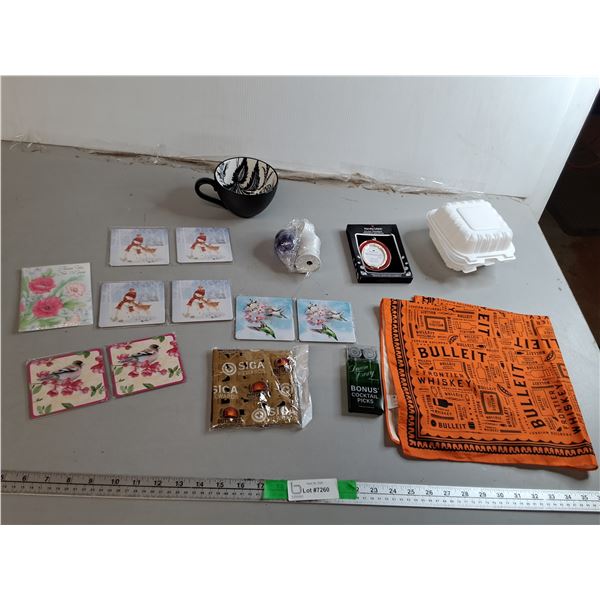 Coasters, Cocktail Picks, Bandanas, Misc.