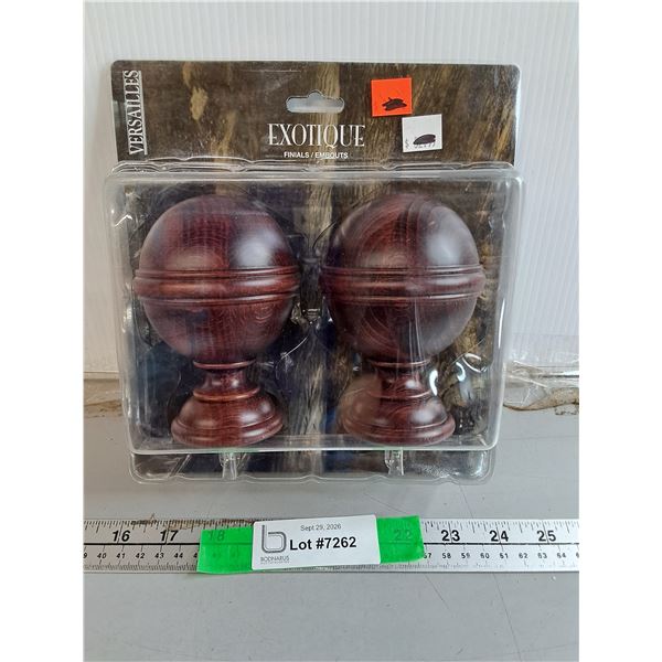 Rosewood Finials- NIB