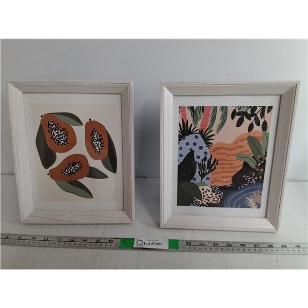 Framed Papaya & Jungle Art Prints 11.5" x 9.5"