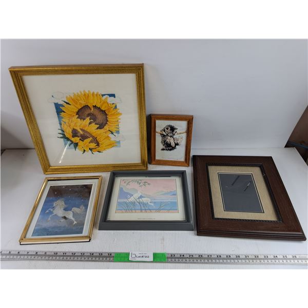 Framed Embroidery Wall Art, Prints & Picture Frame 14" x 12"