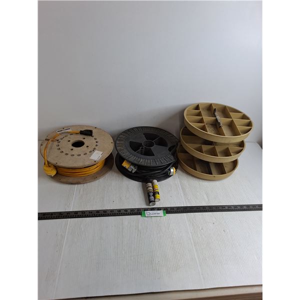 (2) Extension Cords on Spools, 3-Tier Parts Tray, Lock De-Ice, Liquid Wrench