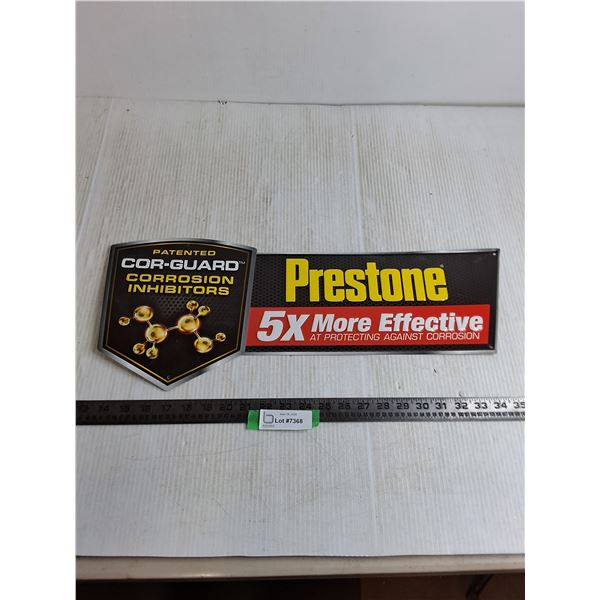 Tin Prestone Cor-guard Sign