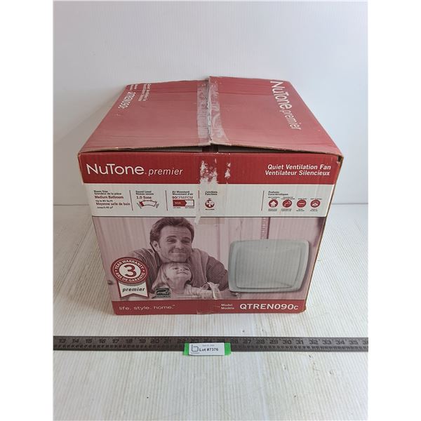NIB Nutone Premier QTREN090c Ceiling Fan - 16x16x15" Box