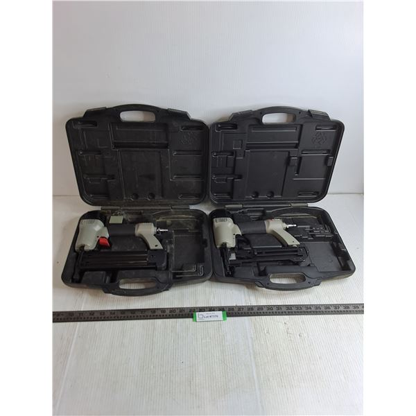 (2) Porter Cable Pneumatic Nail Guns w/Storage Cases