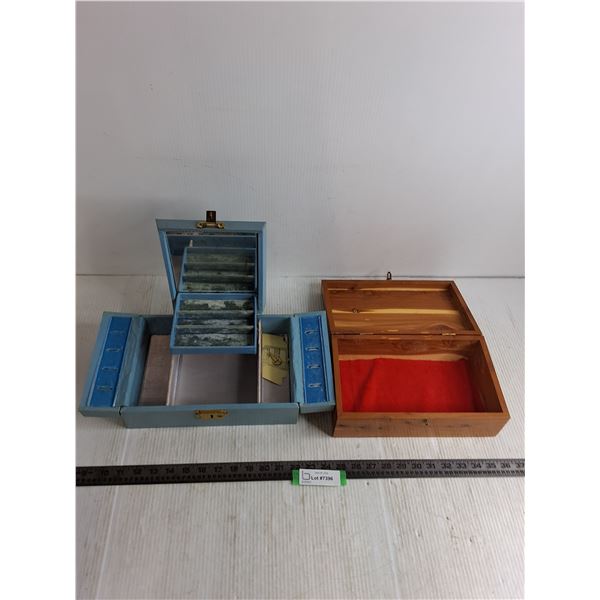 Vintage Jewelry Box - Mirror Loose, Cedar Storage Box