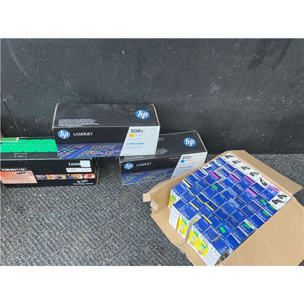 Bulk Lot of HP, Lexmark, and Epson Printer Ink and Toner