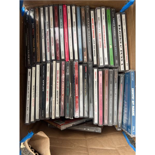 Box Lot of Country Music CDs Featuring Hit Artists
