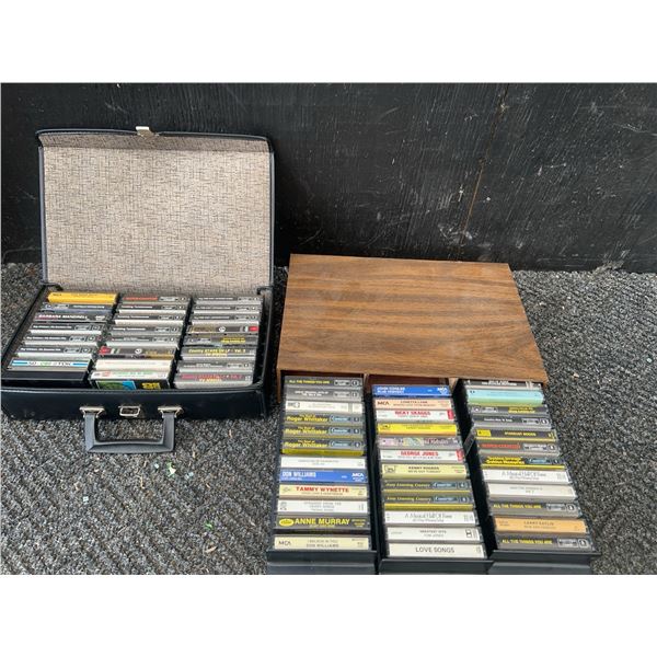44 Country And Easy Listening Cassette Tapes With Cases