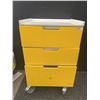 Image 1 : AHS 3-Drawer Yellow Medical Storage Cart on Wheels