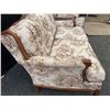 Image 10 : Tufted Floral Sofa and Armchair Set with Wood Trim