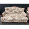 Image 2 : Tufted Floral Sofa and Armchair Set with Wood Trim