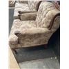 Image 7 : Tufted Floral Sofa and Armchair Set with Wood Trim