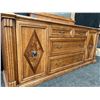 Image 2 : Wooden Dresser With Mirror, 2 Side Cabinets, 6 Drawers